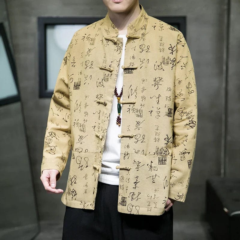 Artistic Chinese calligraphy design Tang dynasty jacket – High