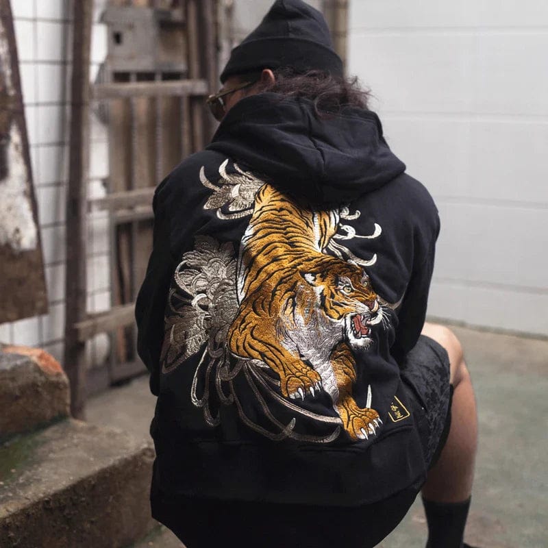 Hyper premium roaring tiger embroidery hoodie – High Street Beast
