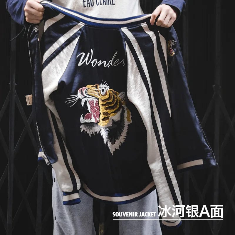ジャケット・アウター doublet 3D PRITED SOUVENIR JACKET TIGER Mens 3D Tiger Print Jacket - Stylish Animal Pattern Coat