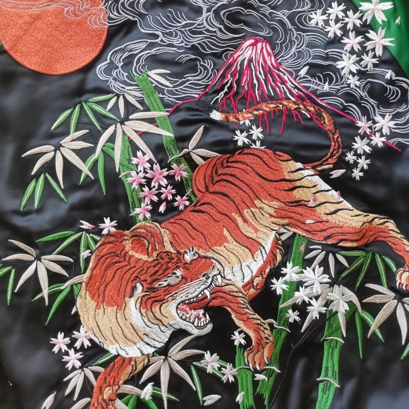 Premium vibrant green jungle tiger sukajan jacket – High Street Beast
