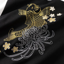 Load image into Gallery viewer, Golden carp embroidery baseball jacket