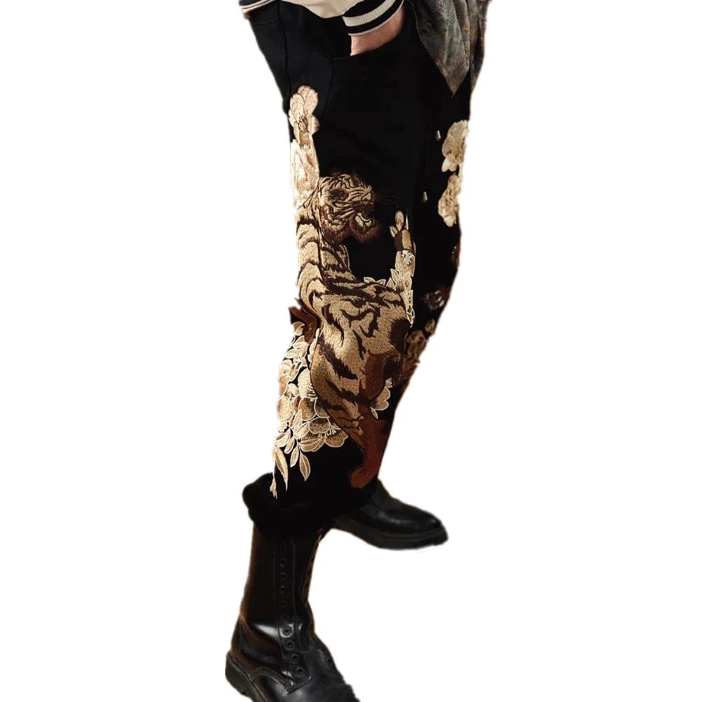 Hyper premium embroidery white tiger pants – High Street Beast