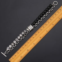Load image into Gallery viewer, Lava stone chained bracelet