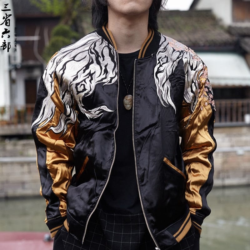 Hyper premium sakura wolf sukajan jacket – High Street Beast