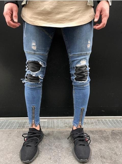 Jeans with leg online zippers