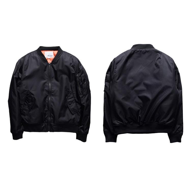 Men's Black Plain Lightweight Classic Bomber Jacket – Threadbare