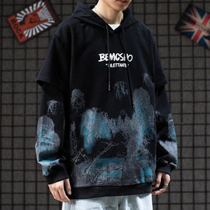 Sansui ink brush pull over hoodie