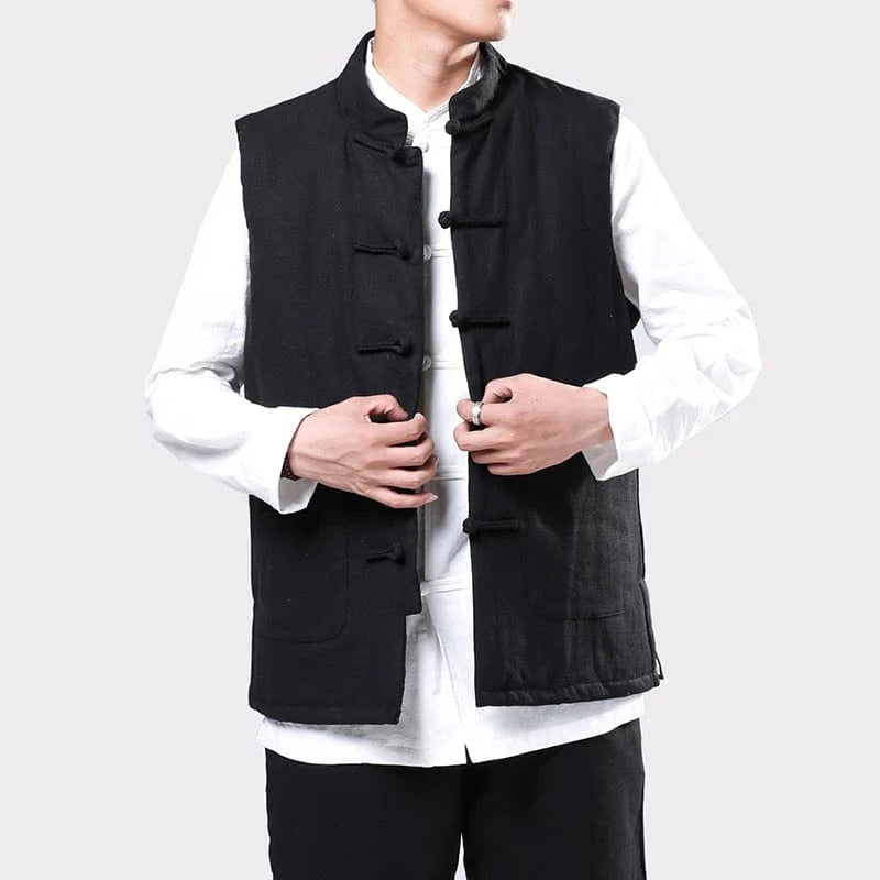 Solid Tang Dynasty vest