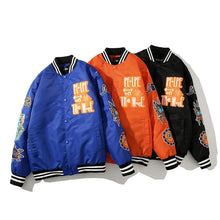 Load image into Gallery viewer, PE-LPE varsity baseball jacket
