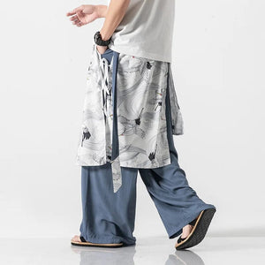 Multi-crane baggy layer harem pants