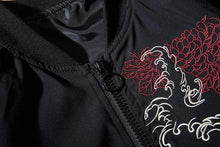 Load image into Gallery viewer, Dragon flame embroidery bomber jacket