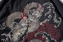 Load image into Gallery viewer, Dragon flame embroidery bomber jacket