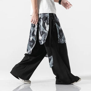 Multi-crane baggy layer harem pants