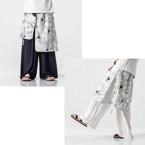 Multi-crane baggy layer harem pants