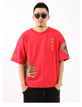 Load image into Gallery viewer, Hyper Premium embroidery golden dragon T-shirt