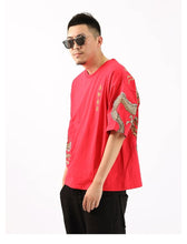 Load image into Gallery viewer, Hyper Premium embroidery golden dragon T-shirt