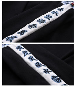 Hyper Premium embroidery blue flamed tiger sweatshirt