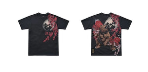 Hyper premium embroidery fierce bear sakura T-shirt