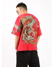 Load image into Gallery viewer, Hyper Premium embroidery golden dragon T-shirt