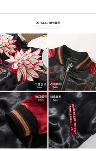 Hyper-premiums embroidery kitsune masked geisha sukajan jacket