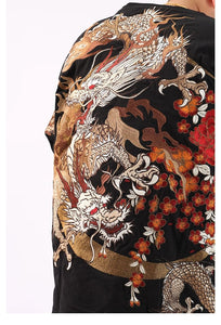 Hyper Premium embroidery golden dragon T-shirt