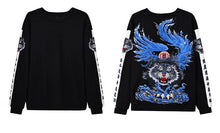 Load image into Gallery viewer, Hyper Premium embroidery blue flamed tiger sweatshirt