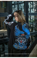 Load image into Gallery viewer, Hyper Premium embroidery blue flamed tiger sweatshirt