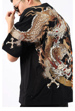 Load image into Gallery viewer, Hyper Premium embroidery golden dragon T-shirt