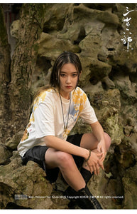 Hyper premium embroidery fierce bear sakura T-shirt