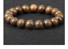Load image into Gallery viewer, Natural wood buddha bracelet