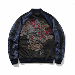 Premium twin dragon embroidery sukajan jacket
