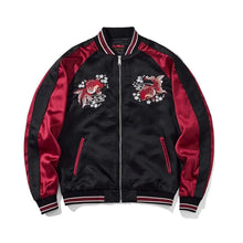 Load image into Gallery viewer, Premium embroidery gold fish sakura sukajan jacket