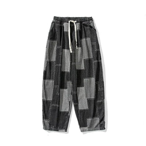 "Hakaku" harem patched pants