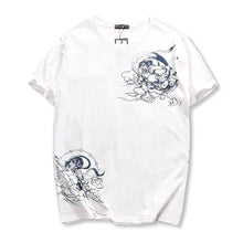 Load image into Gallery viewer, Embroidery Japanese ogre carp T-shirt
