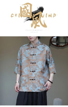 Load image into Gallery viewer, Premium golden dragon silk hanfu Tang shirt
