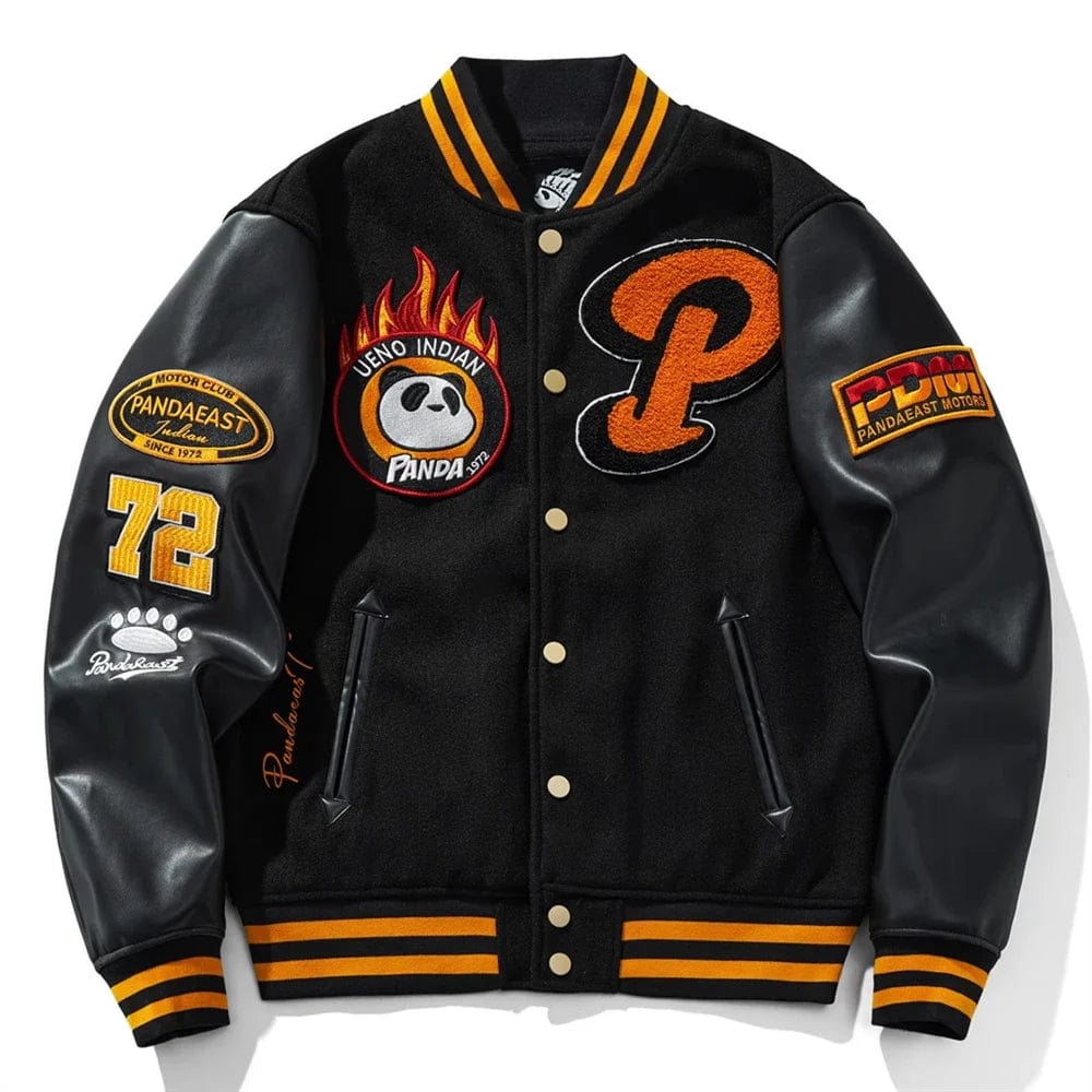 Panda P embroidery varsity baseball style jacket – High Street Beast