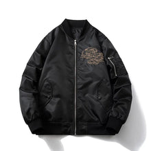 Load image into Gallery viewer, Elegant beast embroidery bomber jacket