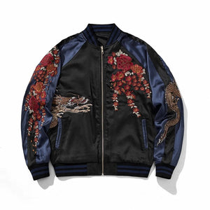 Premium twin dragon embroidery sukajan jacket