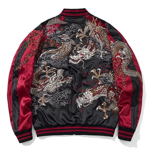 Premium triple dragon embroidery sukajan jacket