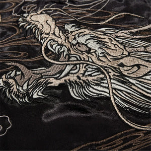 Hyper premium smoke dragon embroidery sukajan souvenir jacket