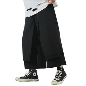 Solid baggy layered harem pants