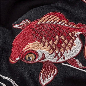 Premium embroidery gold fish sakura sukajan jacket