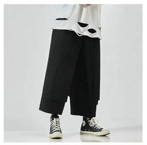 Solid baggy layered harem pants