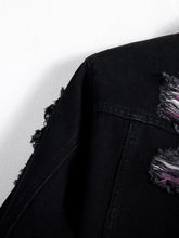Load image into Gallery viewer, Vintage distressed ripped paint splash denim jacket