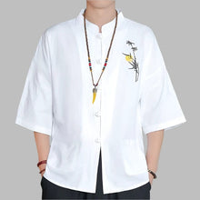 Load image into Gallery viewer, Light breathable embroidery bamboo design shirt