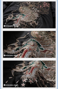 Elegant beast embroidery bomber jacket
