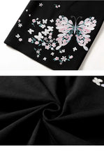 Load image into Gallery viewer, Embroidery butterflies T-shirt