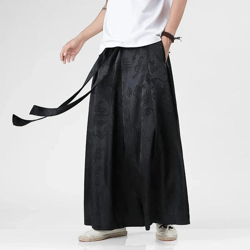 Silhouette dragon wide bushido harem pants