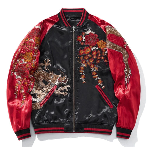 Hyper premium fierce dragons embroidery sukajan souvenir jacket