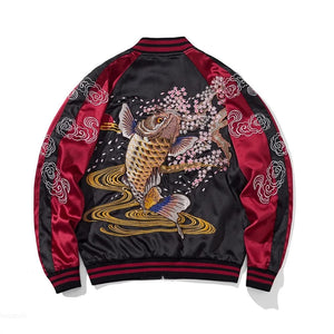 Premium carp splash embroidery sukajan jacket